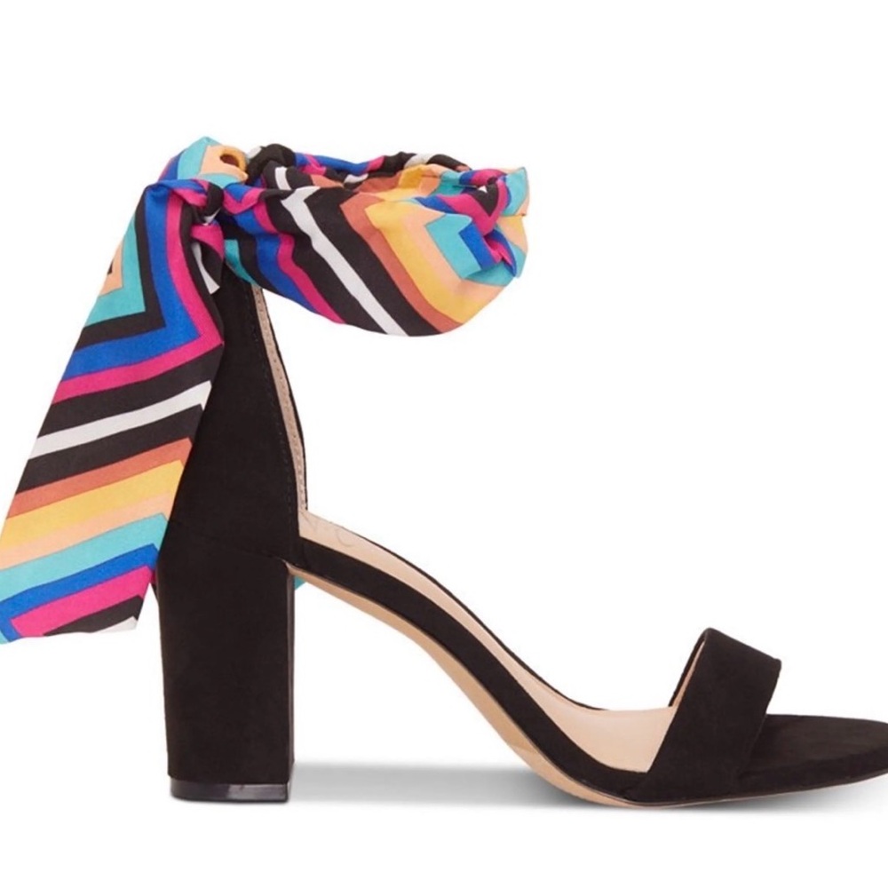 I.N.C. International Concepts Kanata Heels with Colorful Scarf Accent - 7 - Picture 3 of 6